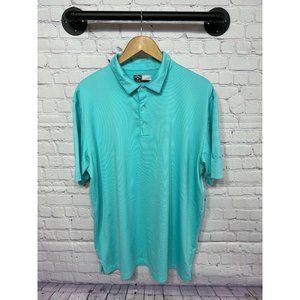 CALLAWAY OPTI-DRI GOLF moisture Wicking TEAL BLUE Polo Shirt Mens XL EUC